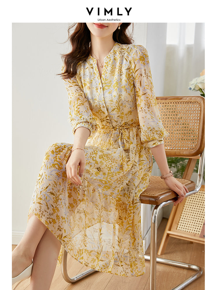 French Chiffon Floral Dress