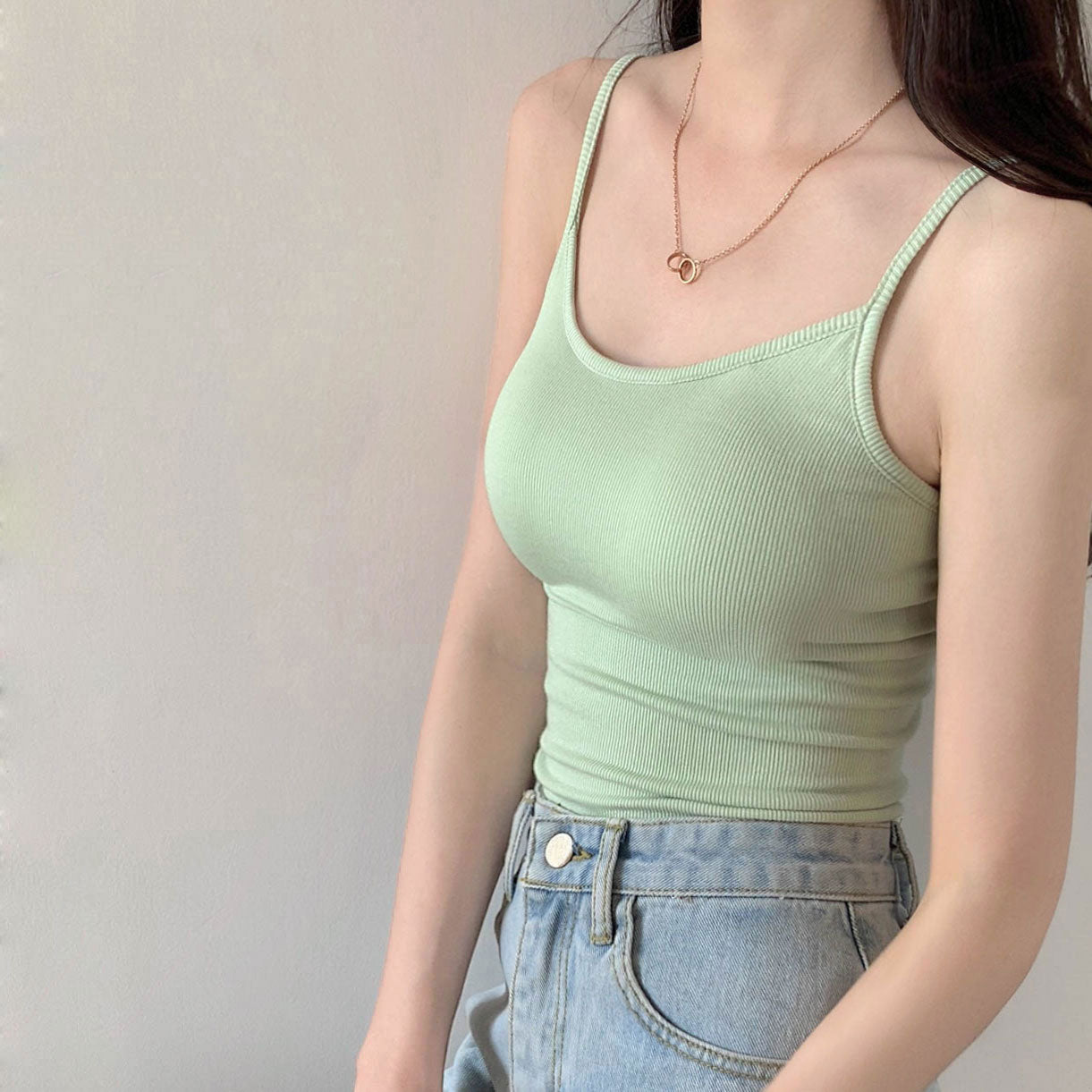 Summer All-match Slim Sling Sleeveless Outer Top