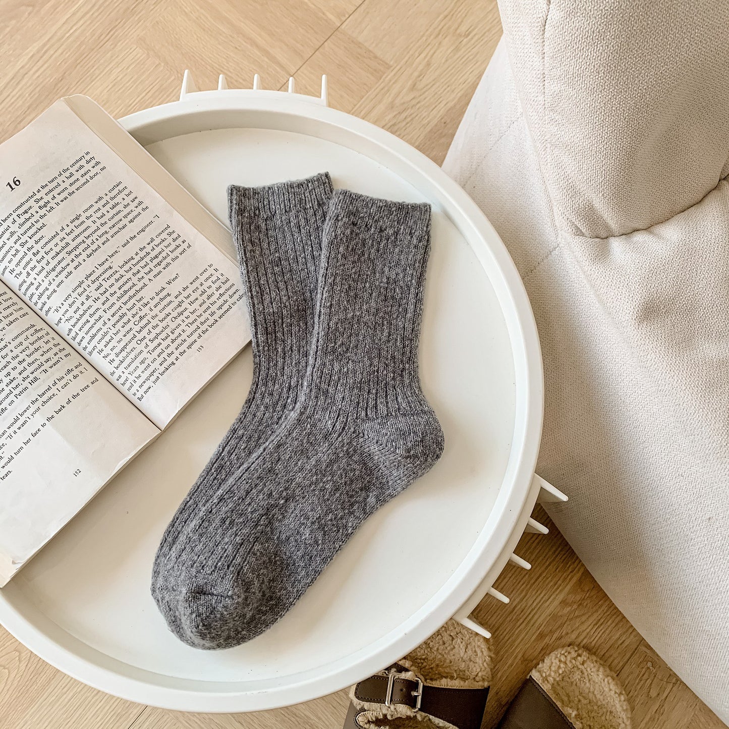 Japanese-style Solid-color Ankle Socks For Women