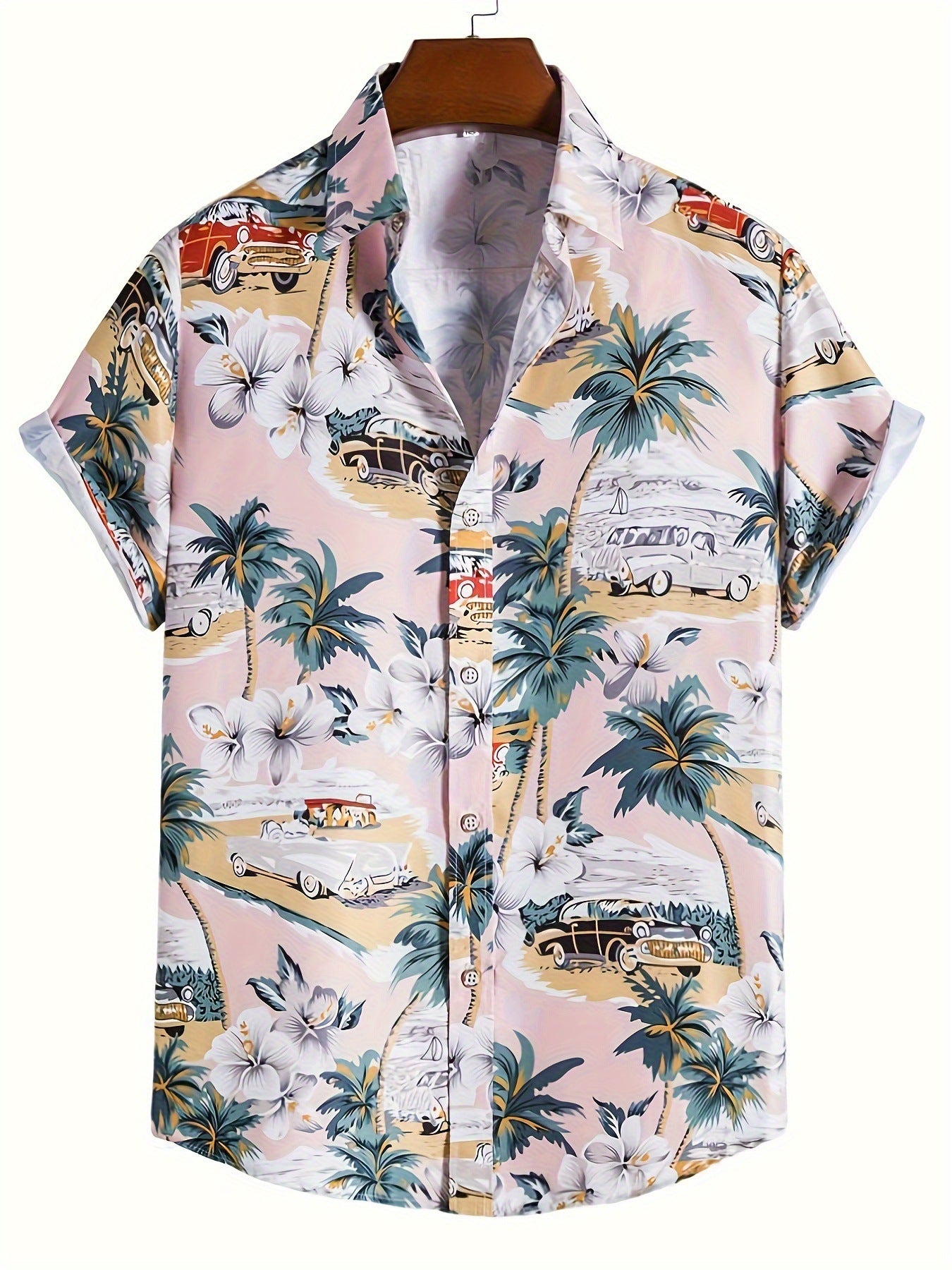 Printing Fashion New Flower Men's Short Sleeve Shirt