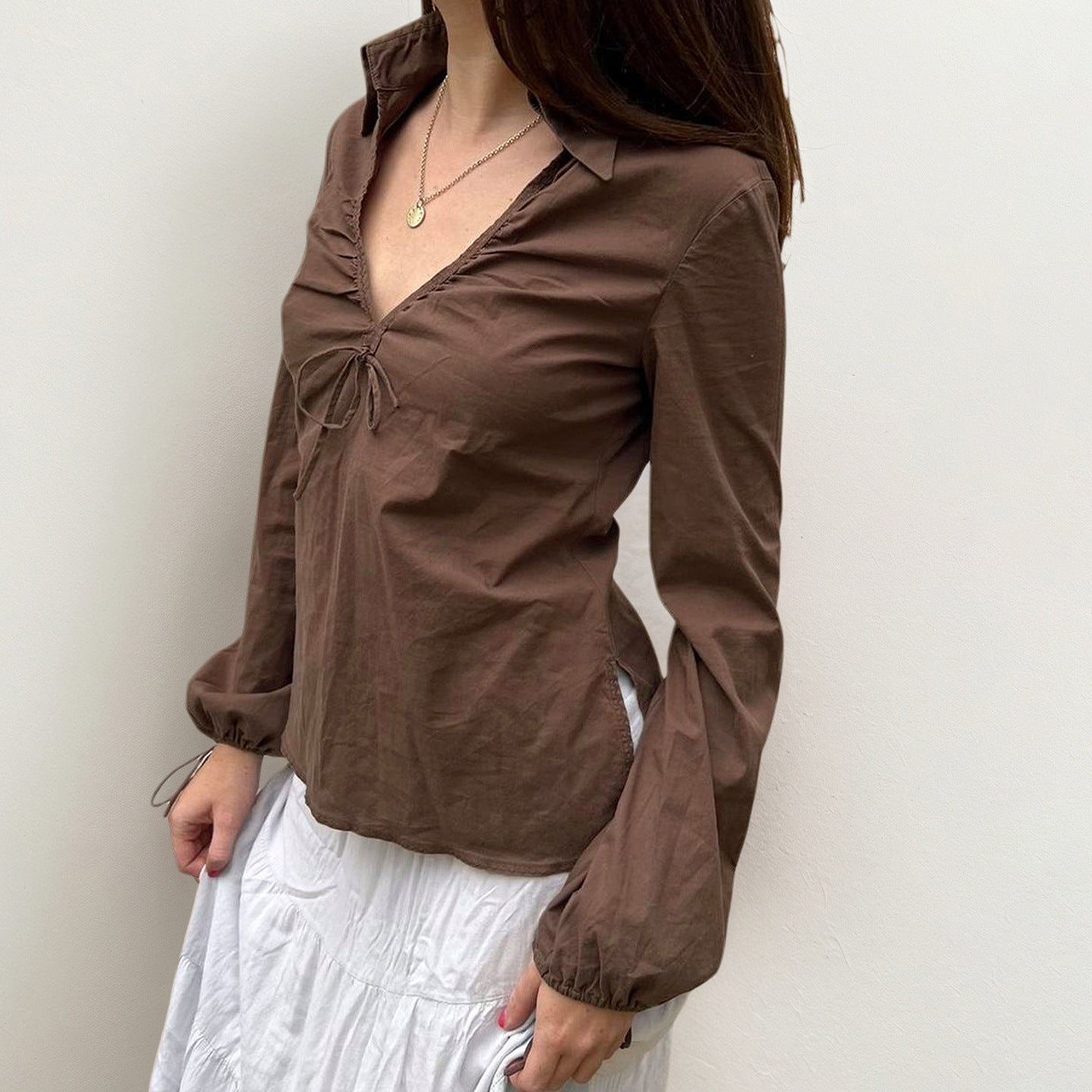 Stylish Minimalist Casual Womens Long Sleeve Top