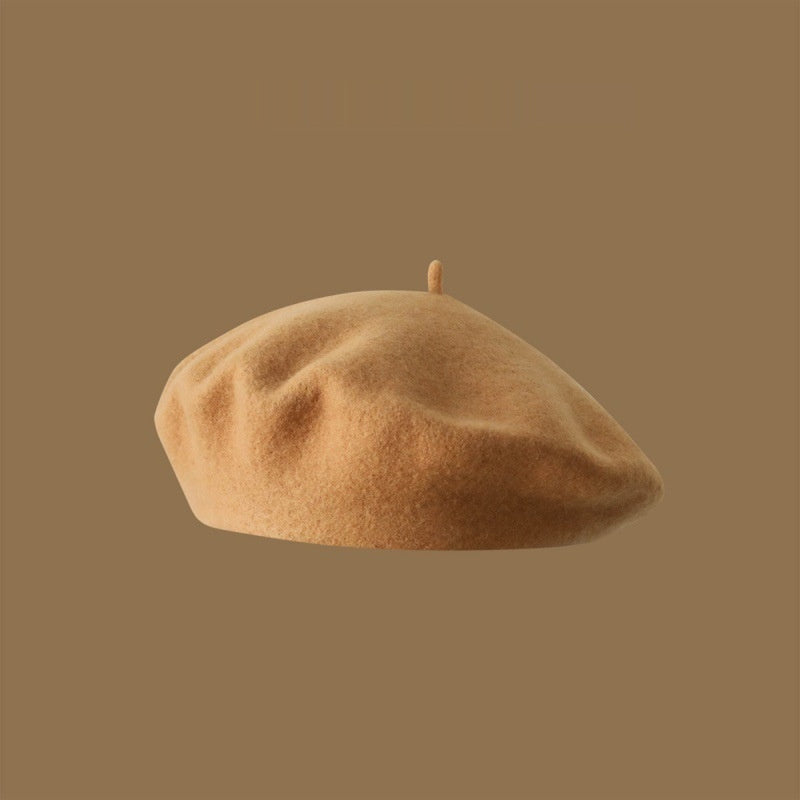 Uld Beret Piger Japansk Stil Kunstnerisk Vintage Malermunkehue