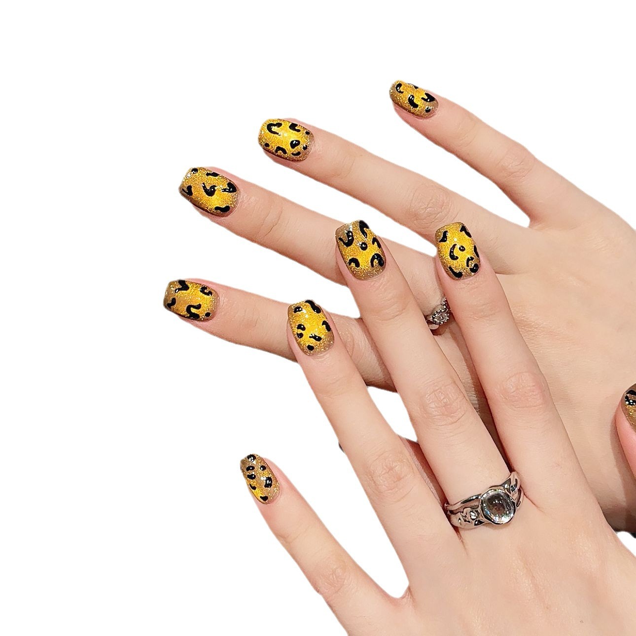 Tiger Pattern Cat Eye Personality Leopard Print White Pure Handmade Wear Armor