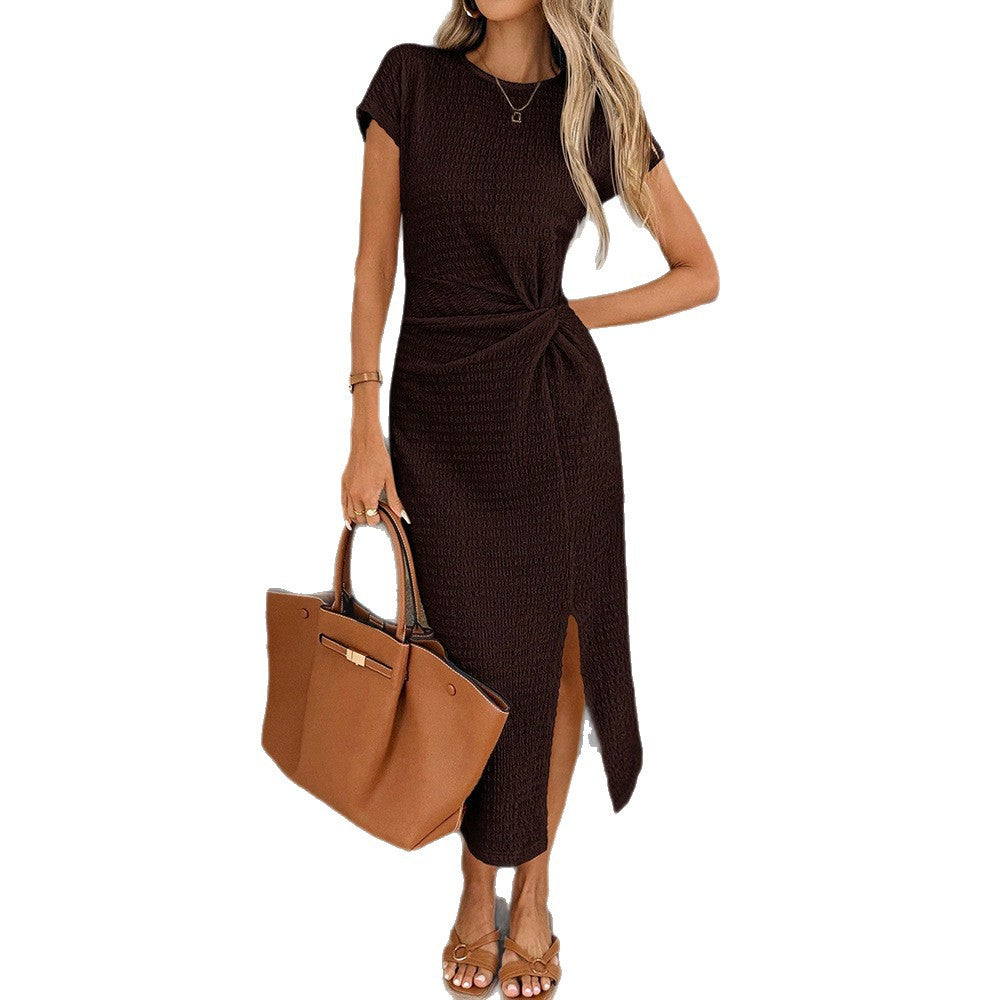 Slit Midi Dress For Womensophisticated And Elegant