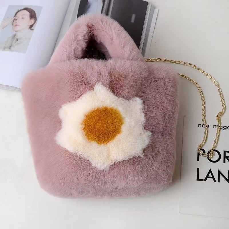 Women's Fashion All-match Plush One-shoulder Crossbody Handbag