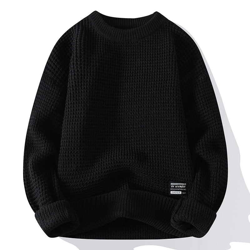 New Round Neck Thick Needle Men's Sweater Vintage Quality