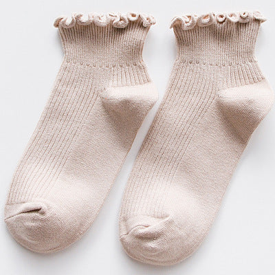 Women's Casual Fungus Lace Short Cotton Socks