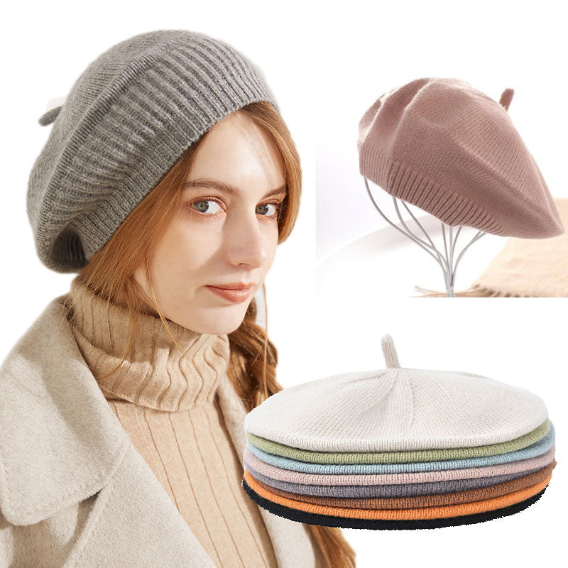 Beret Women's Solid Color Korean Style Painter Hat