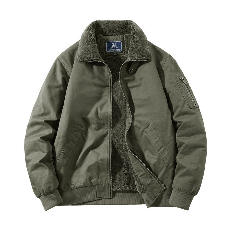 Men's Plus Size Padded Lapel Cotton-padded Jacket Overalls