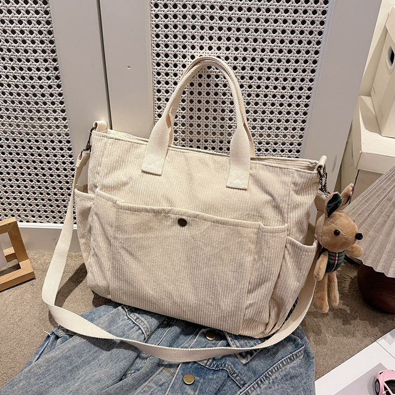 Simple Canvas Large Capacity Crossbody Shoulder Bag