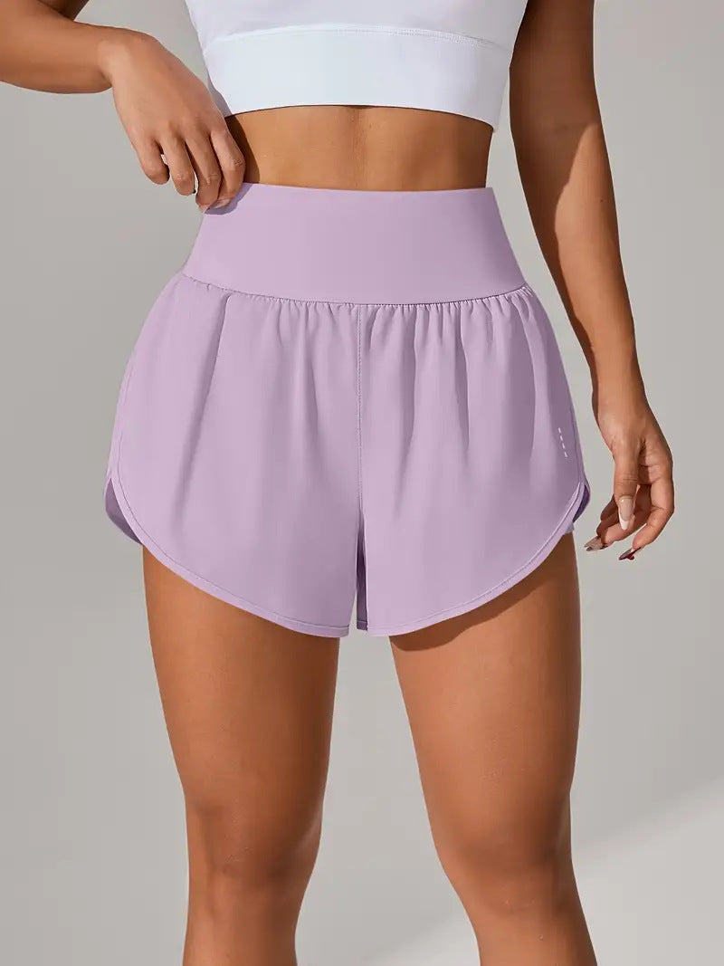 Women's Casual Loose High-Waisted Ruffle Hem Yoga Workout Shorts