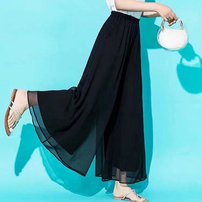 Draping And Pocket New Ice Silk Chiffon Ultra-thin Pants