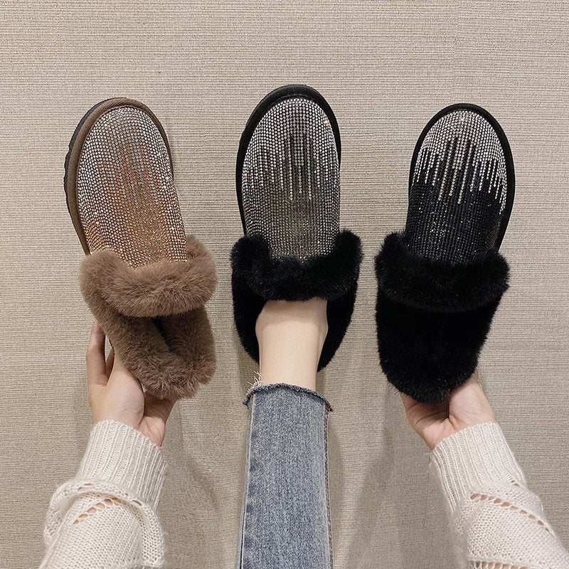 Flat-bottomed Short Tube Thickening Plus Fluffy Cotton Shoes