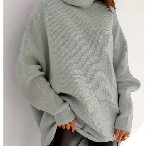 Women's Cozy Oversized Turtleneck Sweater Batwing Chunky