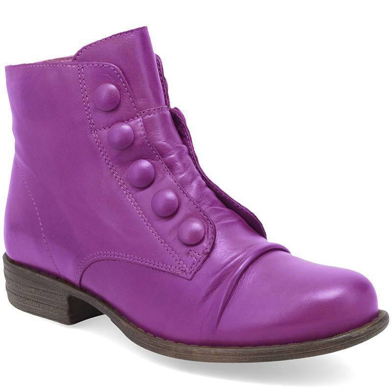 Low Heel Short Side Zip Button Motorcycle Boots