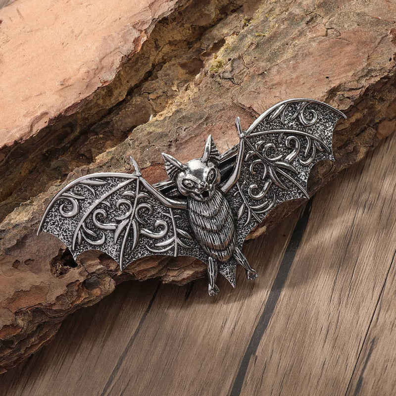 Retro Gothic Bat Rune Hair Clip