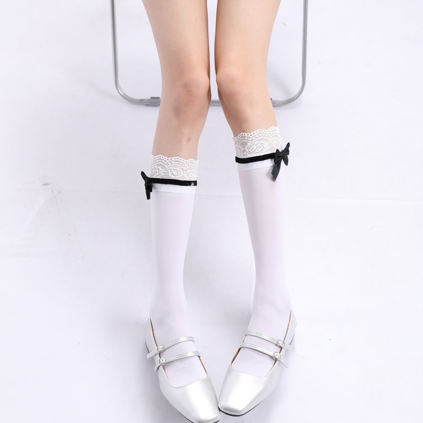 Japanese Jk Bowknot Sweet Lace Lolita Socks Mid-calf