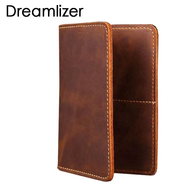 Unisex Genuine Leather Passport Wallet Women Vintage Cow Leather Passport Cover Wallet Men Credit Card Holder Travel Wallet