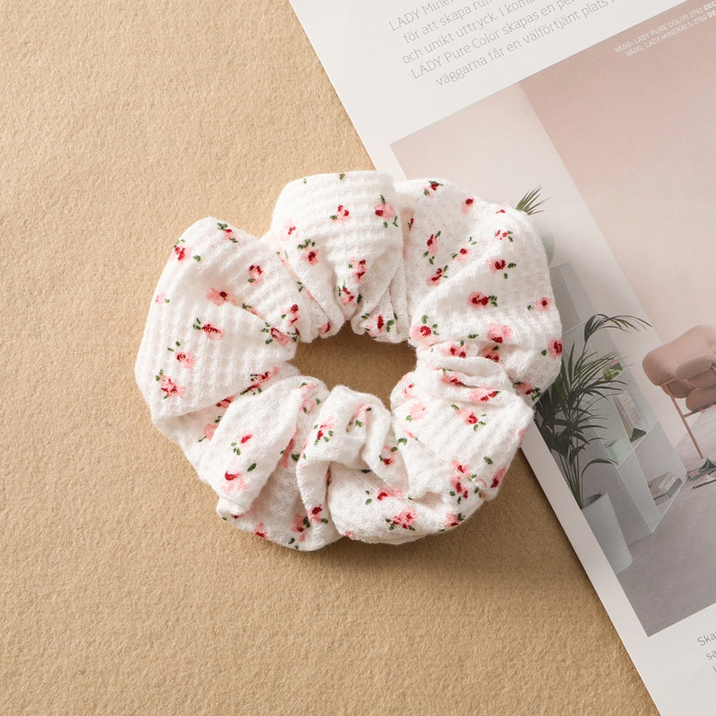 Plaid Print Large Intestine Ring Women's Hair Tie