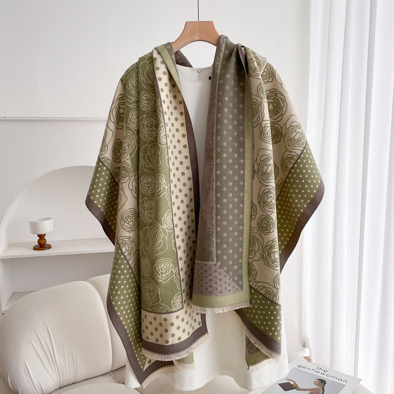 Warm Scarf Fashionable Outerwear Sweet Cute Double-sided Shawl