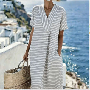 Shirt Dress For Ladies Casual Style Featuring Marine Creatures Motif