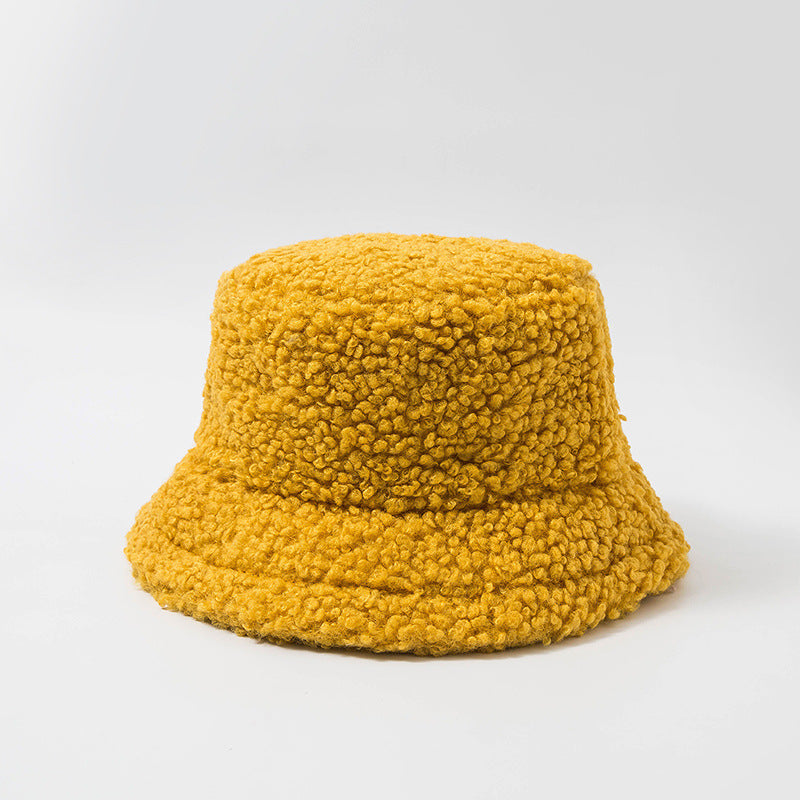 Lamb Wool Embroidery Letters Fisherman Hat