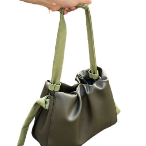 Fashion Color Contrast Single Shoulder Messenger Cloud Bag