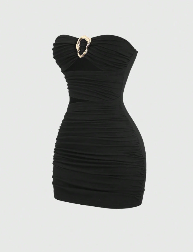 Sexy Stylish Sheer Form-fitting Tube Dress