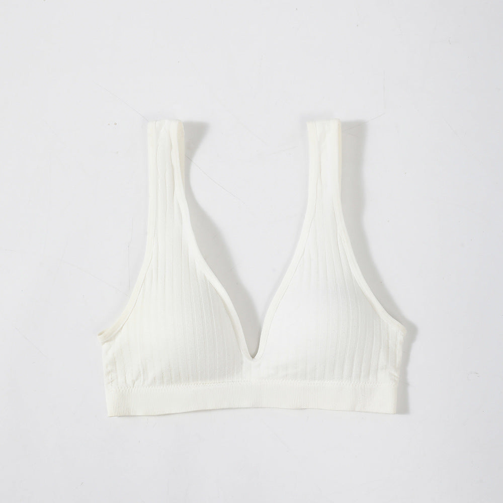 French Deep V Large Size Bra Bottoming Vest