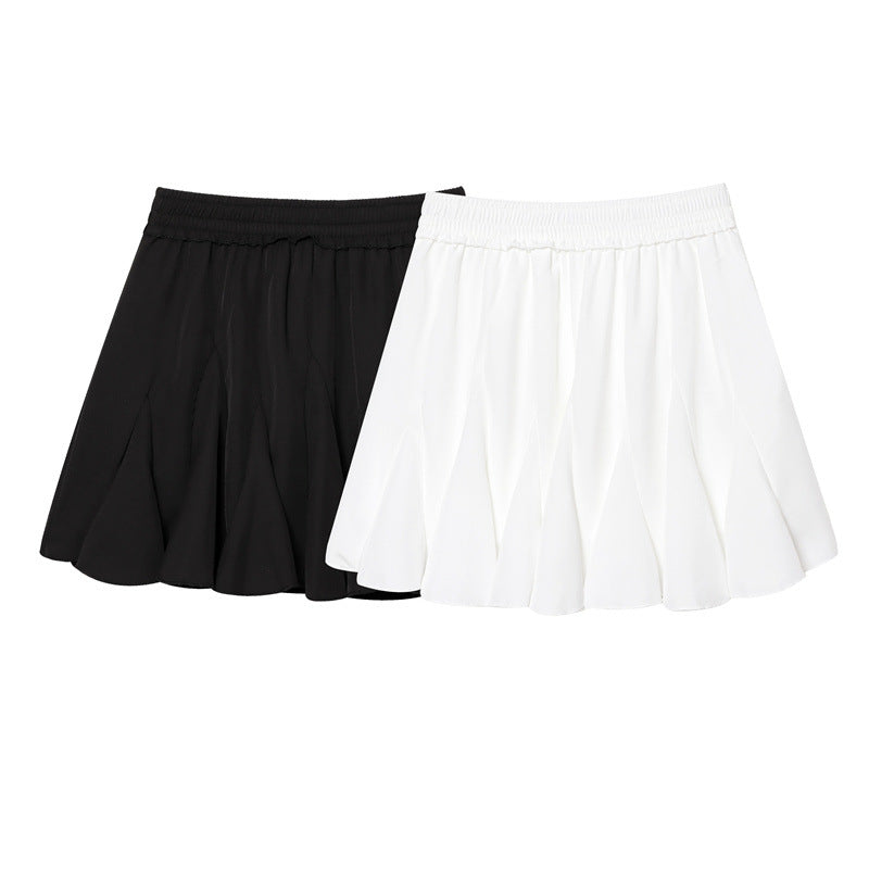 Patchwork Irregular Pleated Skirt