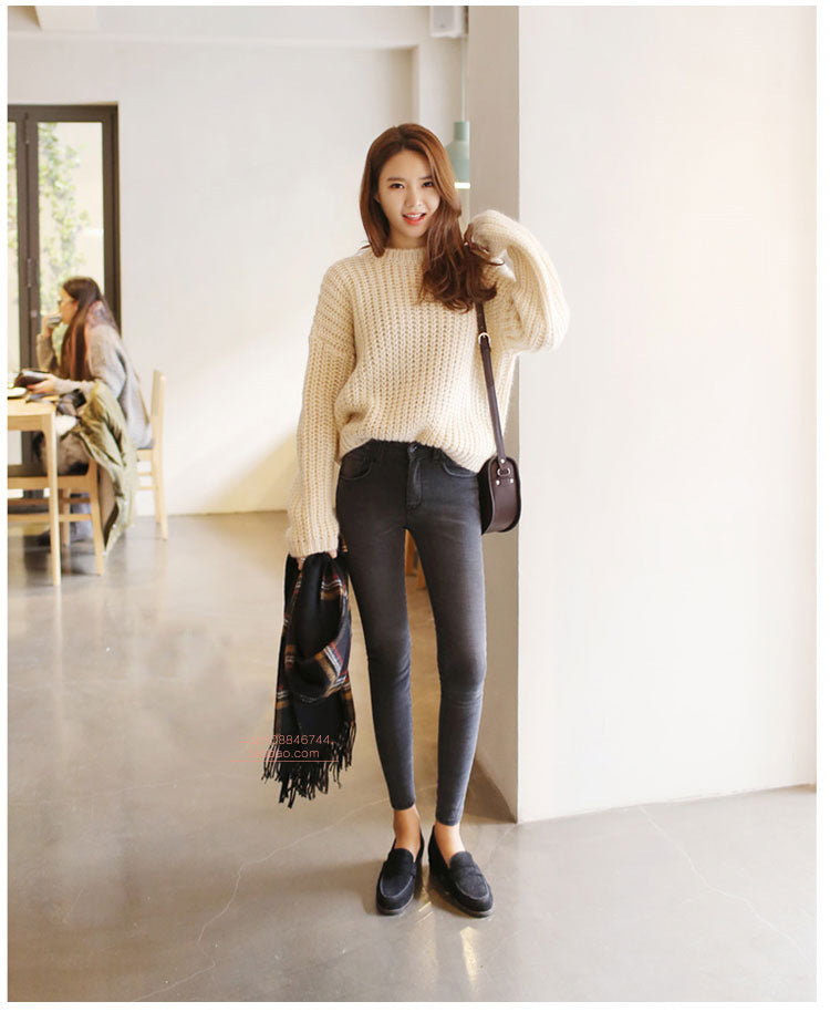 Women's Jeans High Waist Velvet Padded Stretch