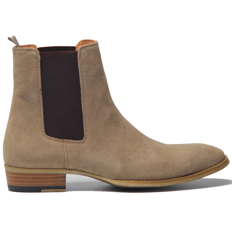 Men's Pointed Deerskin Elastic Martin Boots