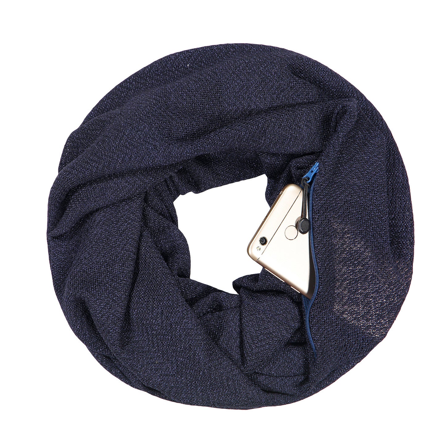 Autumn And Winter Golden Silver Couple Scarf Zipper Pocket Bib