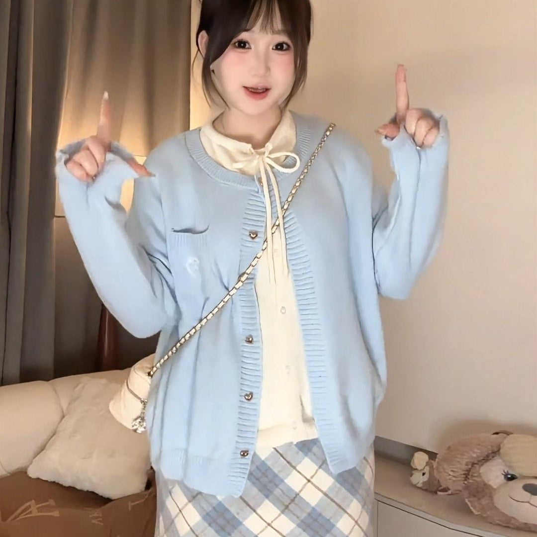 Women's Fake Two-piece Knitted Cardigan Sweater