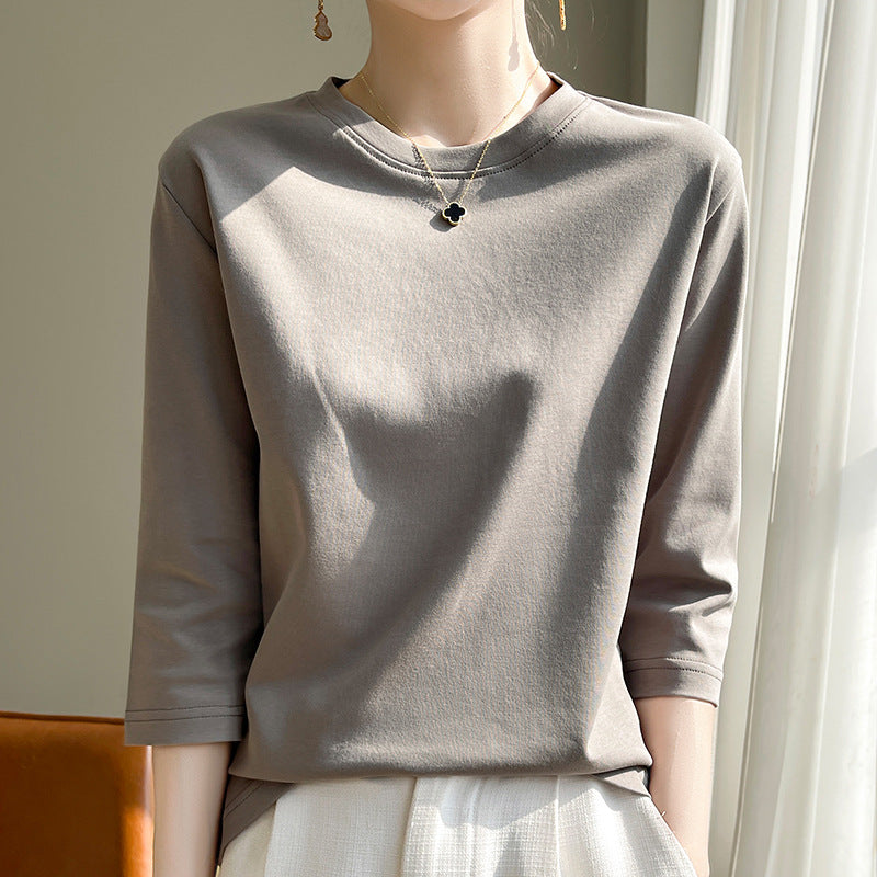 Mid-sleeve Bottoming Shirt Outer Wear Half-sleeve T-shirt Top