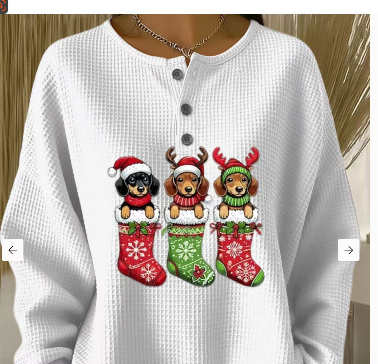 Woolen Button V-Neck Women's Sweater