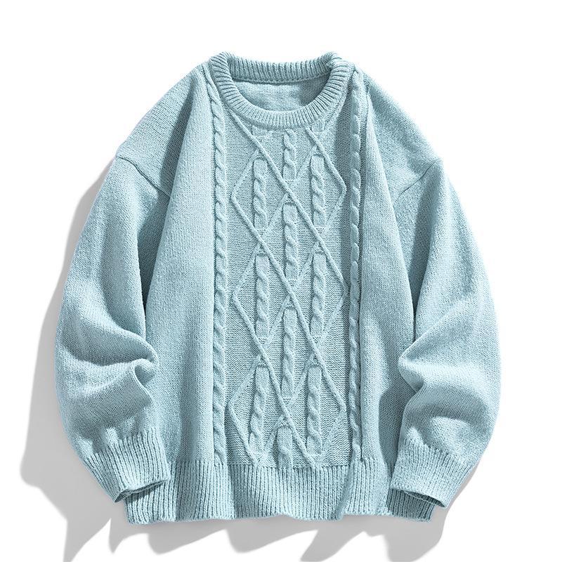 Twist Stripes Pullover Bottoming Shirt Autumn And Winter Furry Sweater