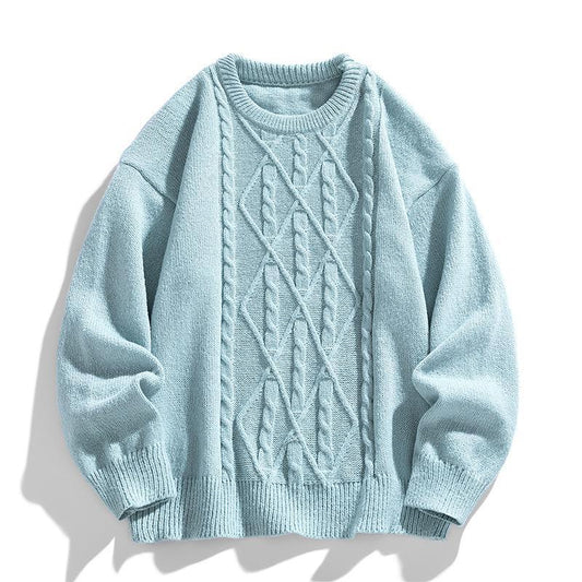 Twist Stripes Pullover Bottoming Shirt Autumn And Winter Furry Sweater