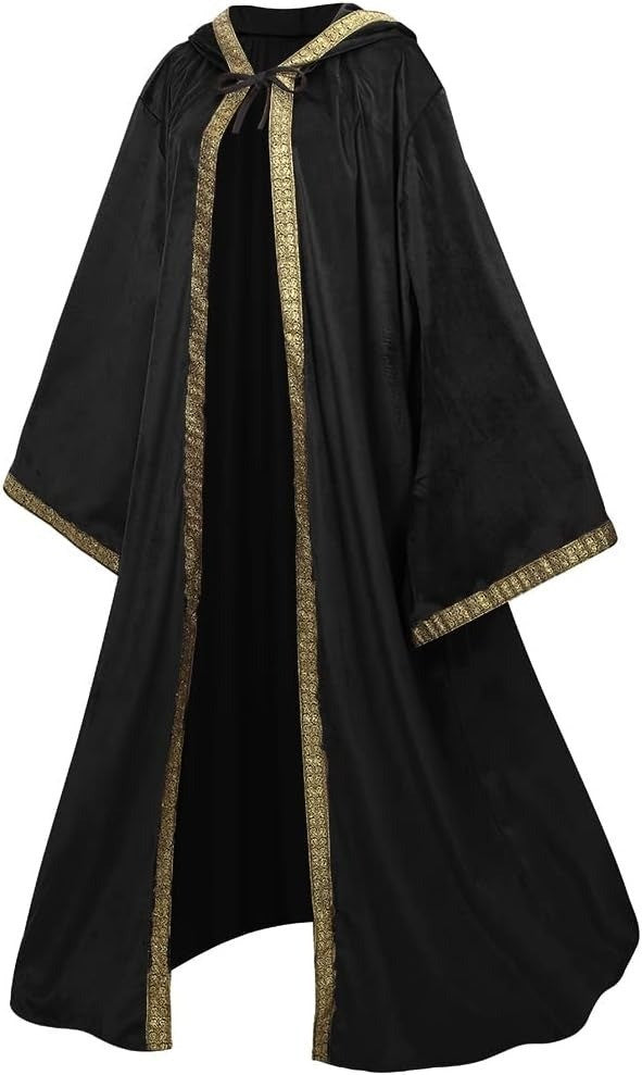 Medieval Halloween Cloak Character Hooded Sleeved Robe