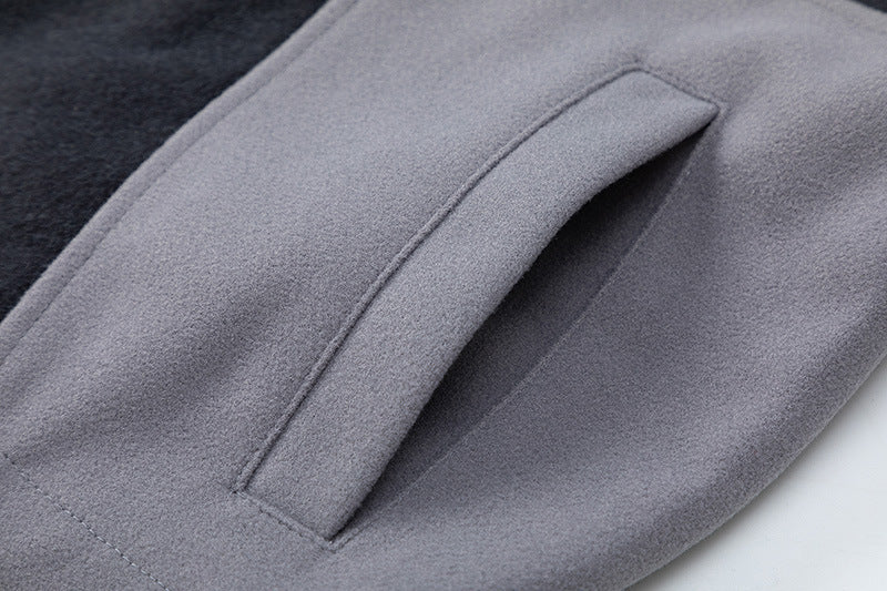 Men's Autumn And Winter Special-interest Design Woolen Patchwork Jacket Coat