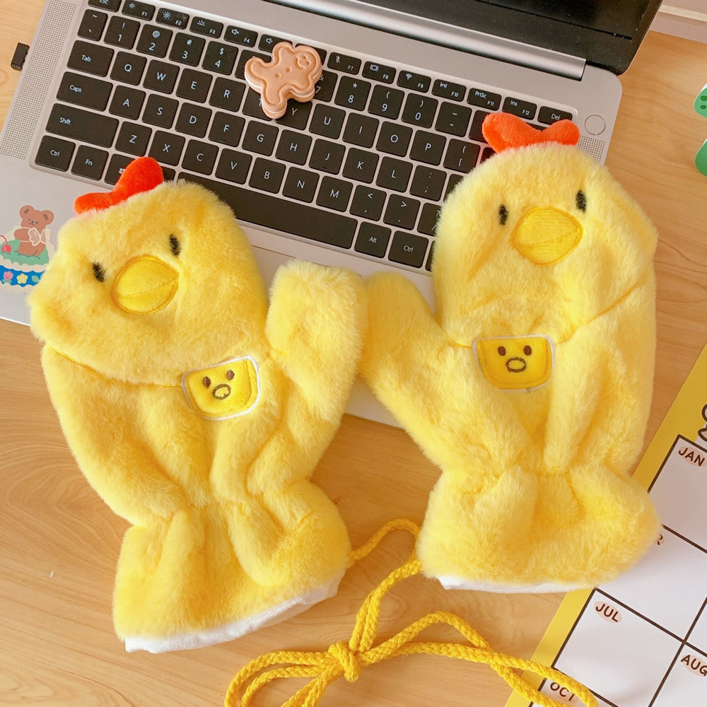 Chacha Bear Student Gloves With Lanyard