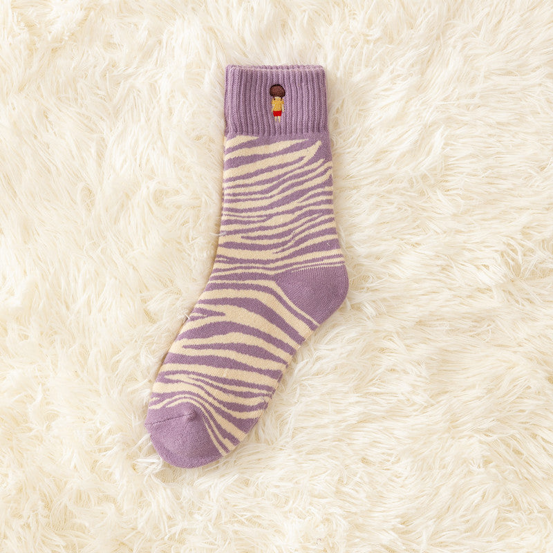 Autumn And Winter New Socks Women's Thickened Fleece-lined Warm