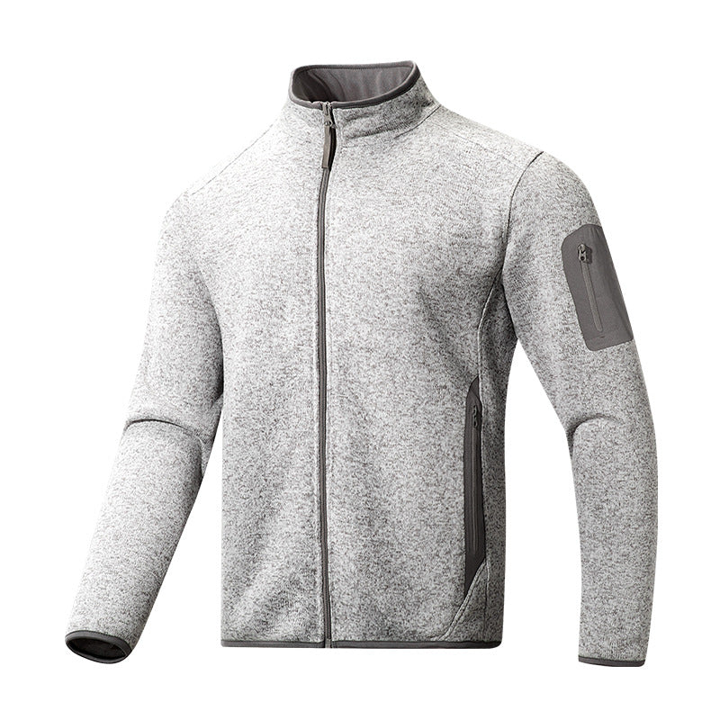 Outdoor Sports Stand Collar Men's Cardigan Tide Fleece Sweater Coat