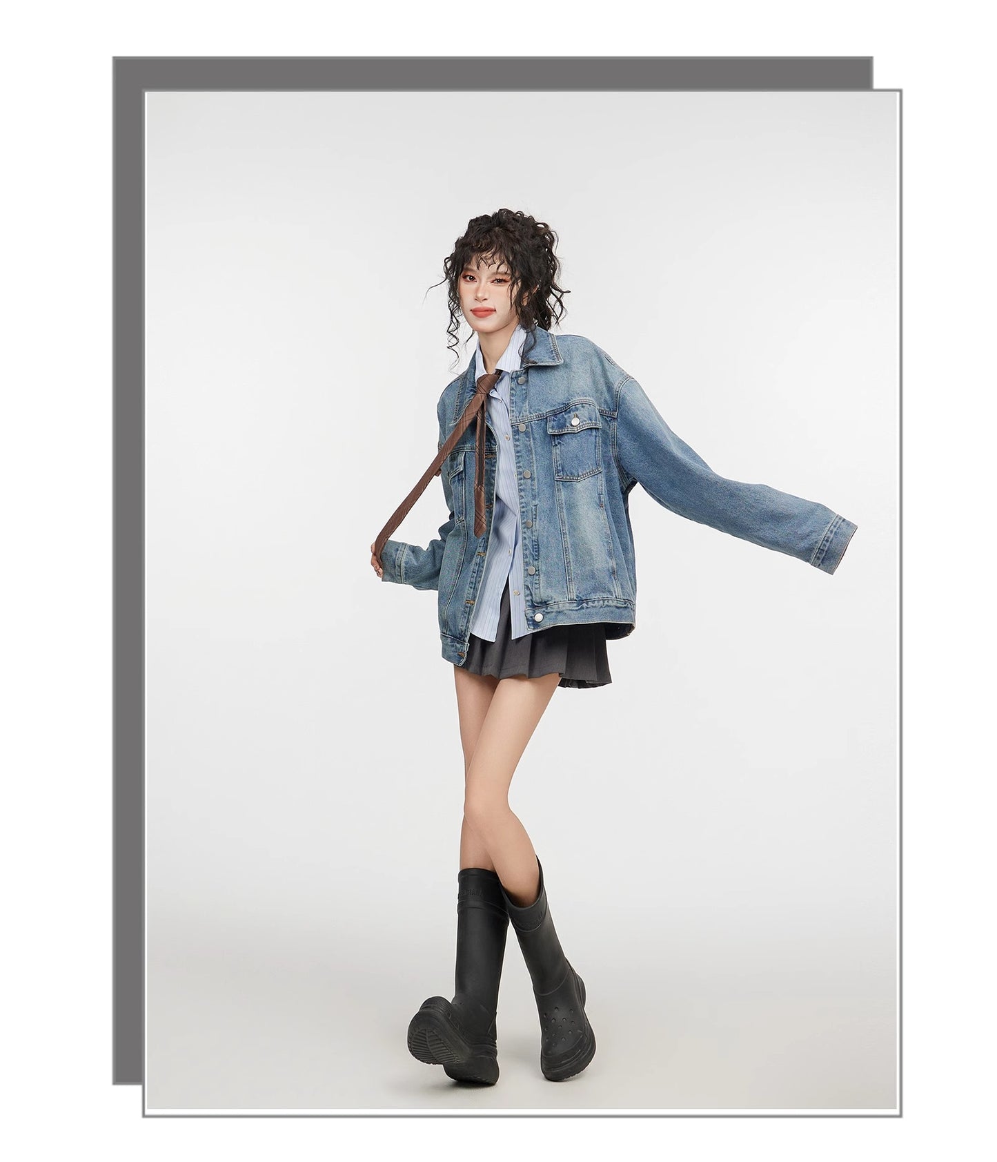 Retro Blue Denim Coat Women's Loose