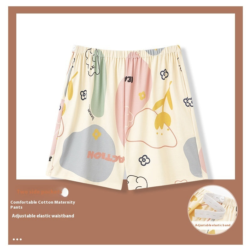 Summer New Pregnant Women Adjustable Cartoon Pajama Pants Thin