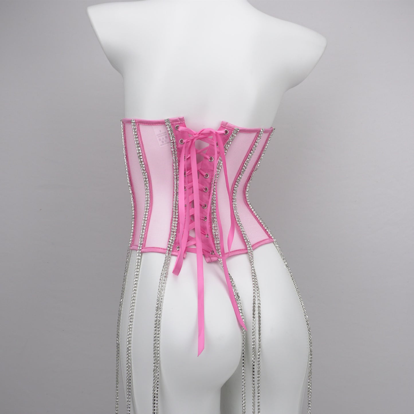 Bright Rhinestone Vest Transparent Lace Bra Hot Girl Women's Outer Wear