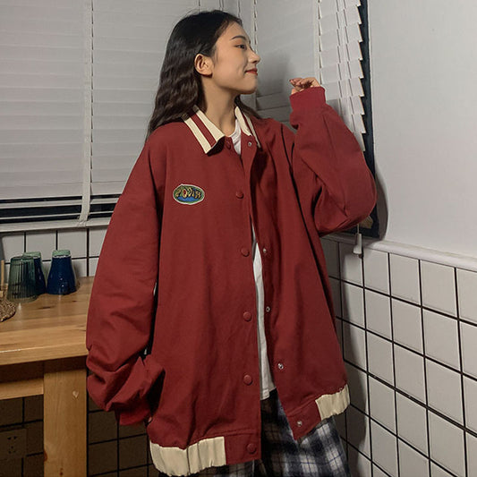 Fashion Loose Couple Outfit Baseball Uniform