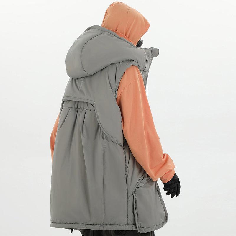 Winter New Functional Large Pocket Waistcoat Cotton-padded Coat Men