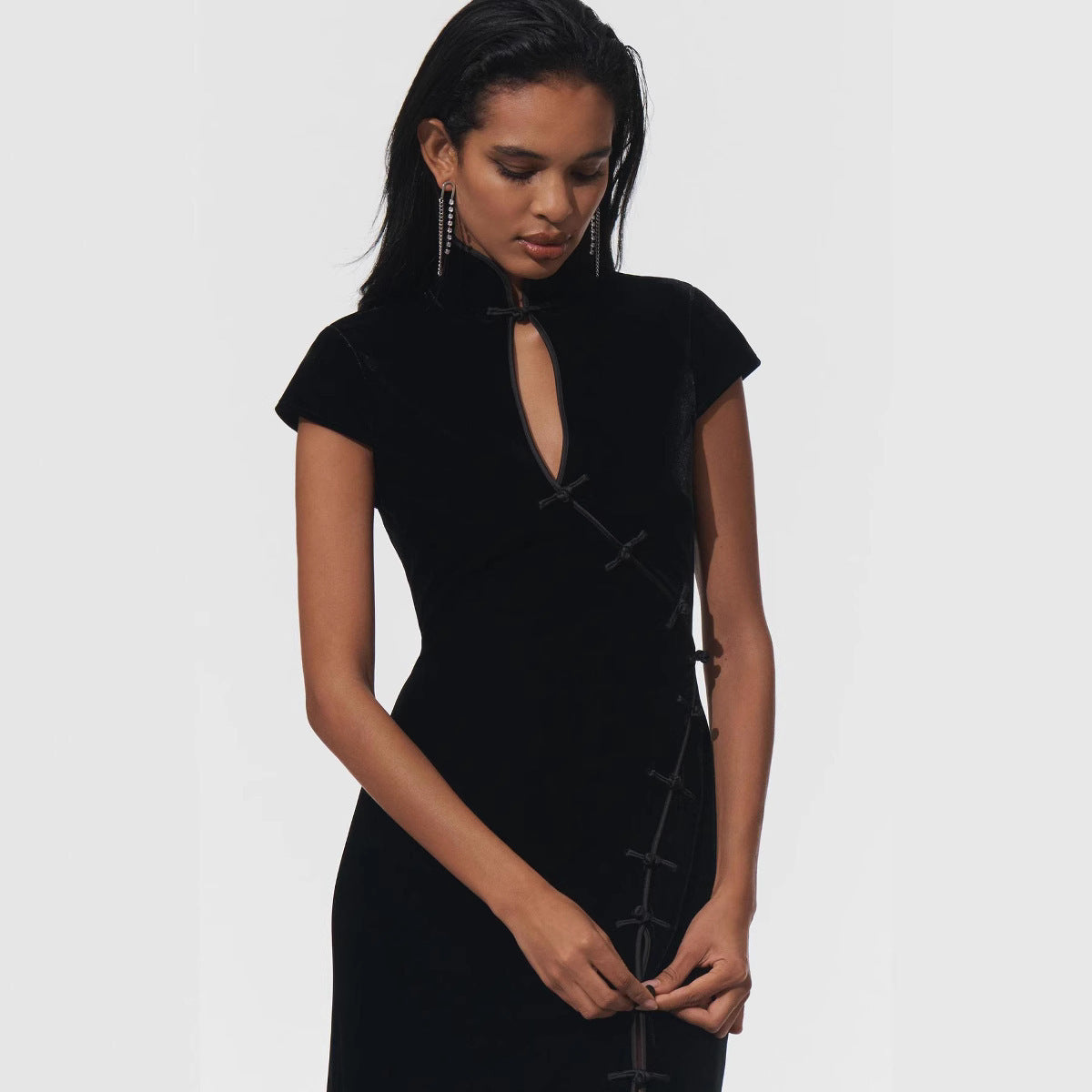 Elegant Figure-flattering Split Dress For Girls
