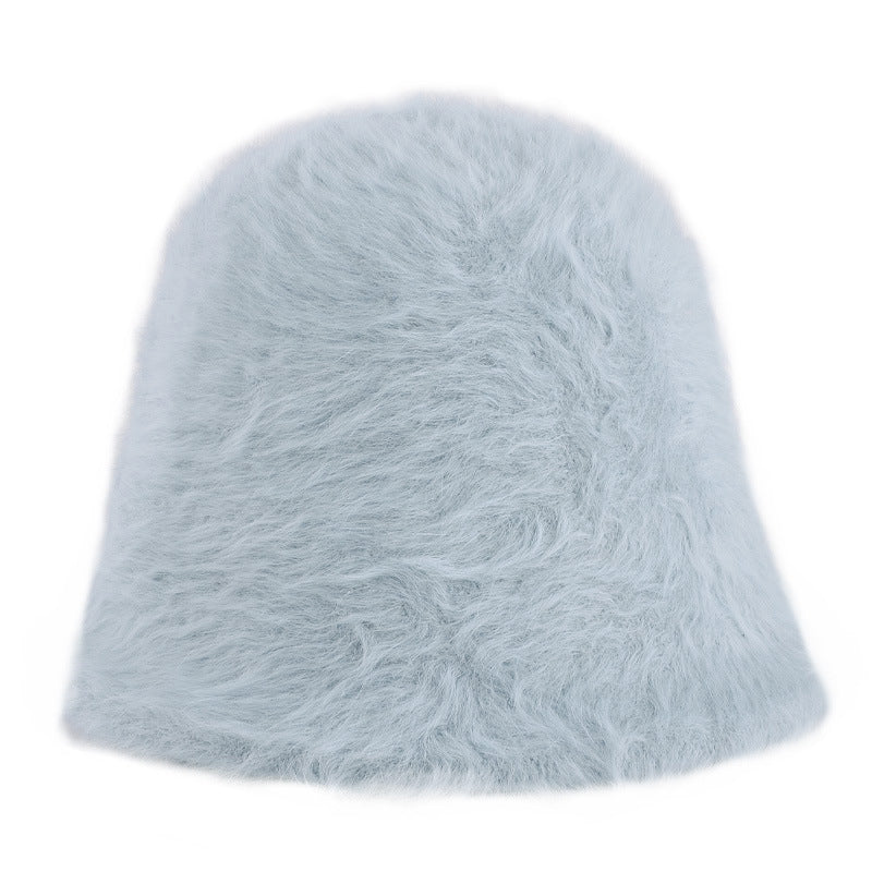 Cute Fluffy Rabbit Hair Fisherman Hat